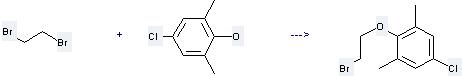 Phenol, 4-chloro-2, 6-dimethyl- can react with 1, 2-Dibromo-ethane to get 2-(2-Bromo-ethoxy)-5-chloro-1, 3-dimethyl-benzene.